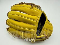 Japan ZETT Pro Model 11.75 Infield Baseball Glove Yellow RHT Red Label SALE