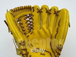 Japan ZETT Pro Model 11.75 Infield Baseball Glove Yellow RHT Red Label SALE