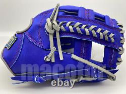 Japan ZETT Pro Model 12 Infield Baseball Glove Blue Grey Cross RHT Gift SALE