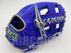 Japan ZETT Pro Model 12 Infield Baseball Glove Blue Grey Cross RHT Gift SALE