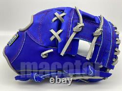 Japan ZETT Pro Model 12 Infield Baseball Glove Blue Grey H-Web RHT Gift SALE