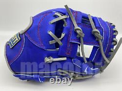 Japan ZETT Pro Model 12 Infield Baseball Glove Blue Grey H-Web RHT Gift SALE