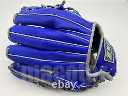 Japan ZETT Pro Model 12 Infield Baseball Glove Blue Grey H-Web RHT Gift SALE