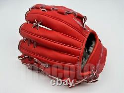 Japan ZETT Pro Model 12 Infield Baseball Glove Red RHT Checkerboard Limited