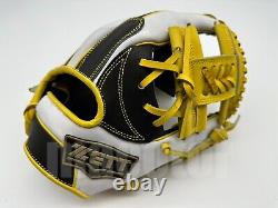 Japan ZETT Special Pro Order 11.5 Infield Baseball Glove Black Yellow H-Web RHT