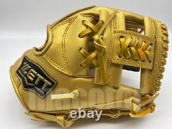 Japan ZETT Special Pro Order 11.5 Infield Baseball Glove Gold H-Web RHT LTD