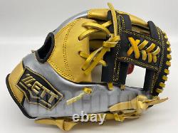 Japan ZETT Special Pro Order 11.5 Infield Baseball Glove Gold Silver H-Web RHT