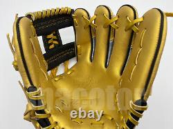 Japan ZETT Special Pro Order 11.5 Infield Baseball Glove Gold Silver H-Web RHT