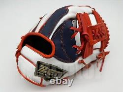 Japan ZETT Special Pro Order 11.5 Infield Baseball Glove Navy Orange H-Web RHT