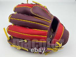 Japan ZETT Special Pro Order 11.5 Infield Baseball Glove Purple Red Yellow RHT