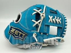 Japan ZETT Special Pro Order 11.5 Infield Baseball Glove Sax Blue H-Web RHT New