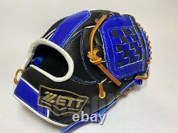 Japan ZETT Special Pro Order 11.75 Infield Baseball Glove Black Blue RHT GENDA