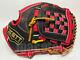 Japan Zett Special Pro Order 11.75 Infield Baseball Glove Black Red Rht Genda