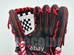 Japan ZETT Special Pro Order 11.75 Infield Baseball Glove Black Red White RHT