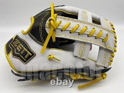 Japan ZETT Special Pro Order 11.75 Infield Baseball Glove Black White RHT Cross