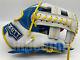 Japan Zett Special Pro Order 11.75 Infield Baseball Glove Blue White Rht Cross