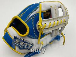 Japan ZETT Special Pro Order 11.75 Infield Baseball Glove Blue White RHT Cross