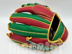 Japan ZETT Special Pro Order 11.75 Infield Baseball Glove Green Red Gold RHT