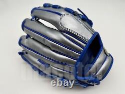 Japan ZETT Special Pro Order 11.75 Infield Baseball Glove Silver Blue RHT SALE