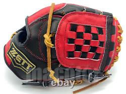 Japan ZETT Special Pro Order 12 Infield Baseball Glove Black Red RHT GENDA SALE