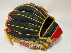 Japan ZETT Special Pro Order 12 Infield Baseball Glove Black Red RHT Light SALE