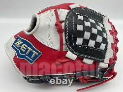 Japan ZETT Special Pro Order 12 Infield Baseball Glove Black Red White RHT New