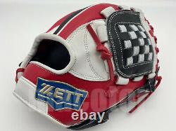 Japan ZETT Special Pro Order 12 Infield Baseball Glove Black Red White RHT New