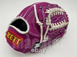Japan ZETT Special Pro Order 12 Infield Baseball Glove Fuchsia White RHT Nets