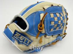 Japan ZETT Special Pro Order 12 Infield Baseball Glove Milky Light Blue RHT SS