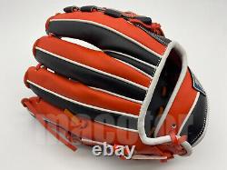 Japan ZETT Special Pro Order 12 Infield Baseball Glove Orange Black RHT Gift