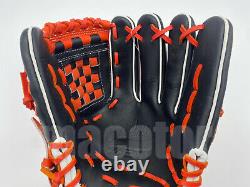 Japan ZETT Special Pro Order 12 Infield Baseball Glove Orange Black RHT Gift