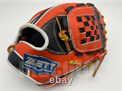 Japan ZETT Special Pro Order 12 Infield Baseball Glove Orange Black RHT SS SALE