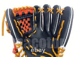 Japan ZETT Special Pro Order 12 Infield Baseball Glove Orange Black RHT SS SALE