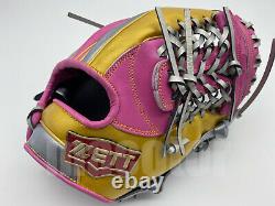 Japan ZETT Special Pro Order 12 Infield Baseball Glove Pink Gold Silver RHT New