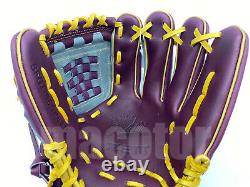 Japan ZETT Special Pro Order 12 Infield Baseball Glove Purple Grey Gold RHT New