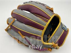 Japan ZETT Special Pro Order 12 Infield Baseball Glove Purple Grey Gold RHT SS