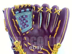 Japan ZETT Special Pro Order 12 Infield Baseball Glove Purple Grey Gold RHT SS