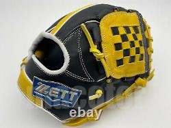 Japan ZETT Special Pro Order 12 Infield Baseball Glove Yellow Black RHT Gift