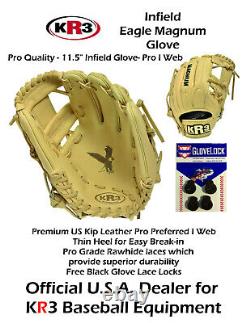 KR3 Pro Quality 11.5 Infield GlovePro I Web, Premium US Kip Leather