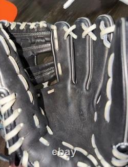 Kubota Slugger Pro Japan Kids Baseball Mitt Infield H-Web Black Grey Infield