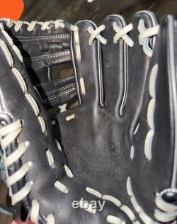 Kubota Slugger Pro Japan Kids Baseball Mitt Infield H-Web Black Grey Infield