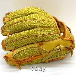 MIZUNO Pro HAGA JAPAN Crest Hide Refino Infielder Glove 11.5 RHT Yellow Kousaku