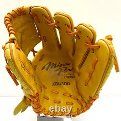 MIZUNO Pro HAGA JAPAN Crest Hide Refino Infielder Glove 11.5 RHT Yellow Kousaku