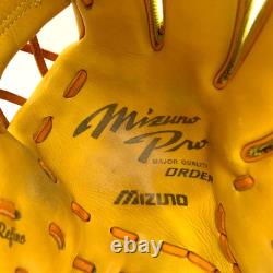 MIZUNO Pro HAGA JAPAN Crest Hide Refino Infielder Glove 11.5 RHT Yellow Kousaku