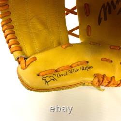 MIZUNO Pro HAGA JAPAN Crest Hide Refino Infielder Glove 11.5 RHT Yellow Kousaku