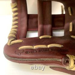 MIZUNO Pro HAGA JAPAN Crest Hide Wisdom 11 Infielder Glove RHT Plum Brown Rare