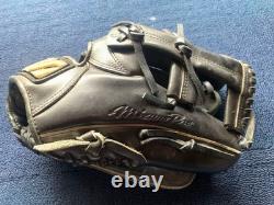 Mizuno Pro Baseball Glove Open Top Leather Adult Infield Black