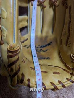 Mizuno Pro Baseball Infield Glove Yellow, Hardball, Used, Still Stiff