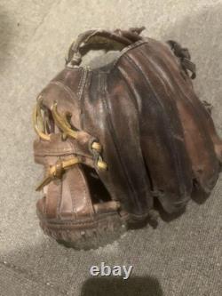 Mizuno Pro Brown Leather Infield Baseball Glove Used, Repair Needed
