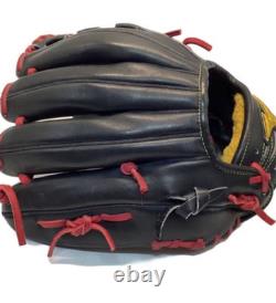 Mizuno Pro Custom Hardball Infield Baseball Glove Adult Black Red Case RHT Japan